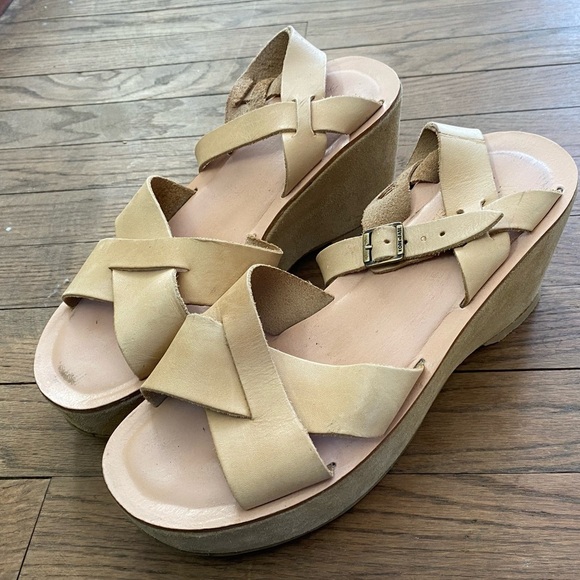 Kork-Ease Shoes - Kork-ease natural leather platform sandals, size 9